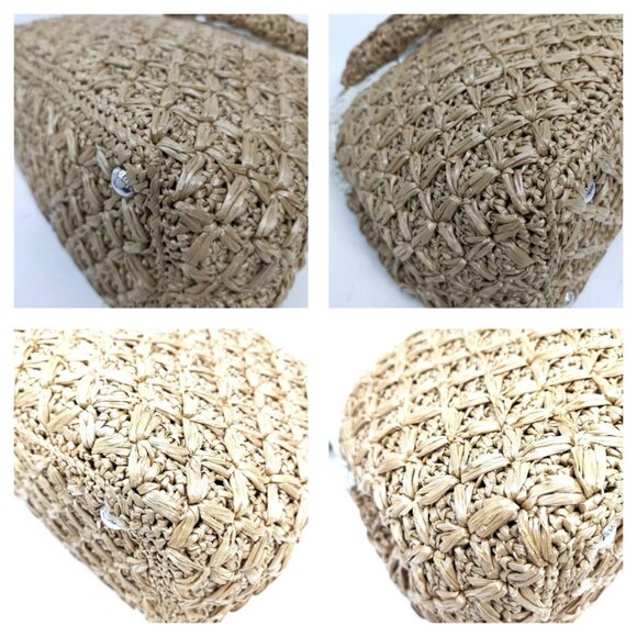 Authentic Prada Hand Bag Brown Raffia mn715-112925 - Picture 6 of 16